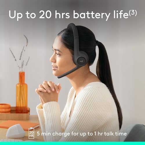 Logitech Audífono Zone 300 con micrófono Bluetooth Negro (981-001406)