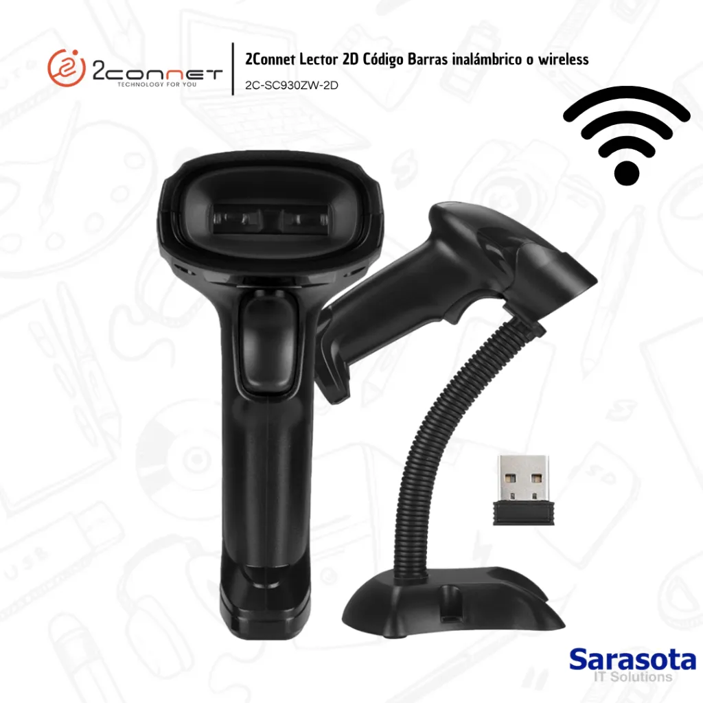 2CO011 2Connet Lector 2D Código Barras Inalámbrico o Wireless 2C-SC1100W-2D (1).webp