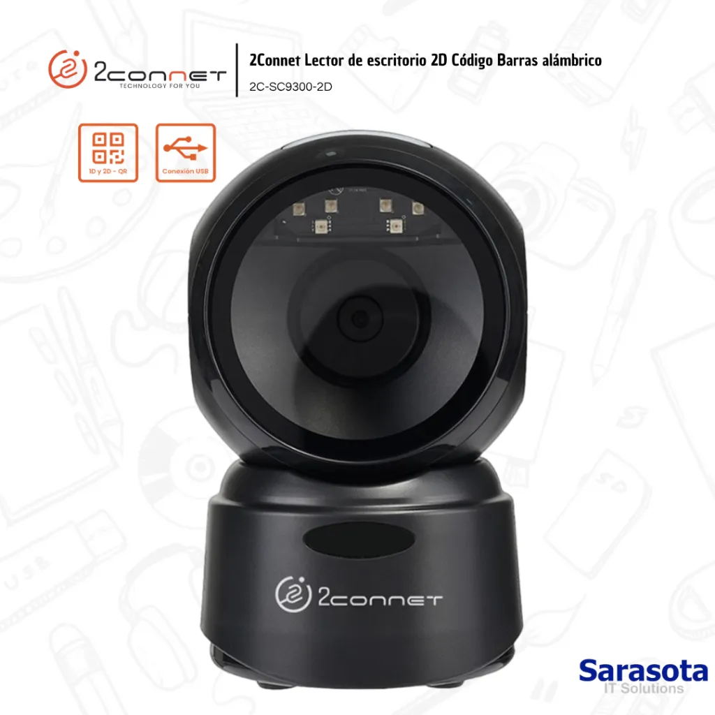 2CO012 2Connet Lector de escritorio 2D Código Barras alámbrico 2C-SC9300-2D (1).webp