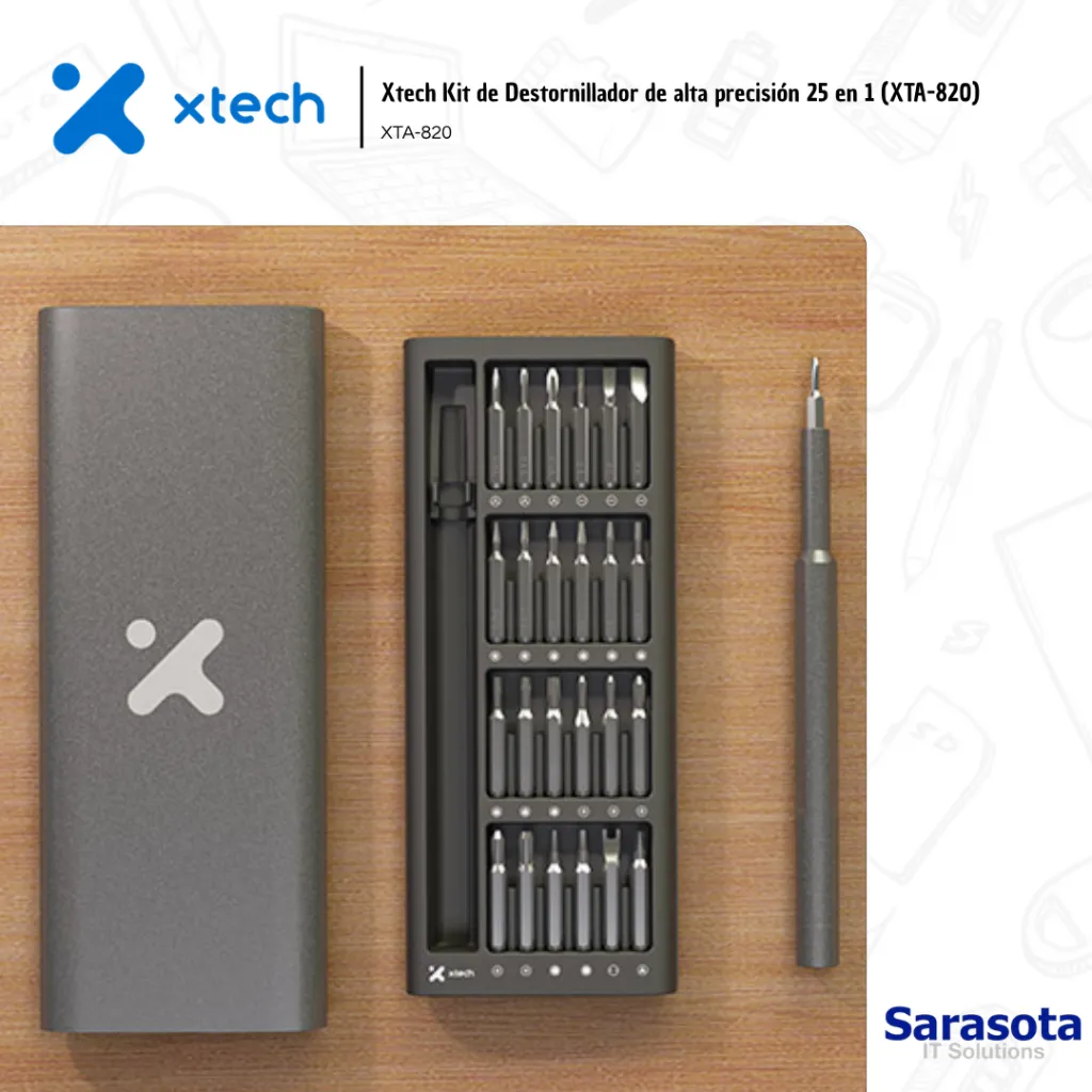 XTE009 Xtech Kit de Destornillador de alta precisión 25 en 1 (XTA-820) (3).webp