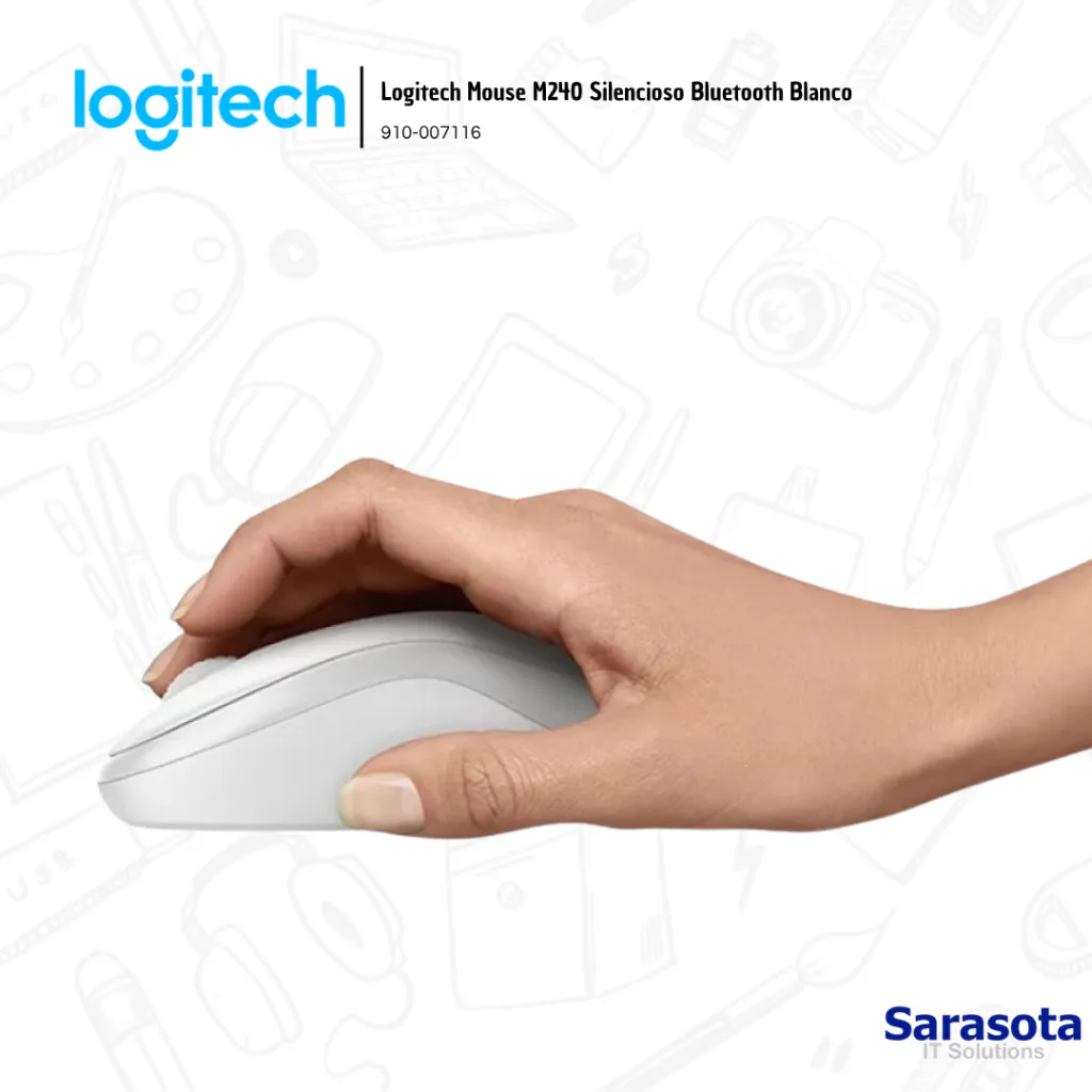 LOG052 Logitech Mouse M240 Silencioso Bluetooth Blanco 910-007116 (1).webp