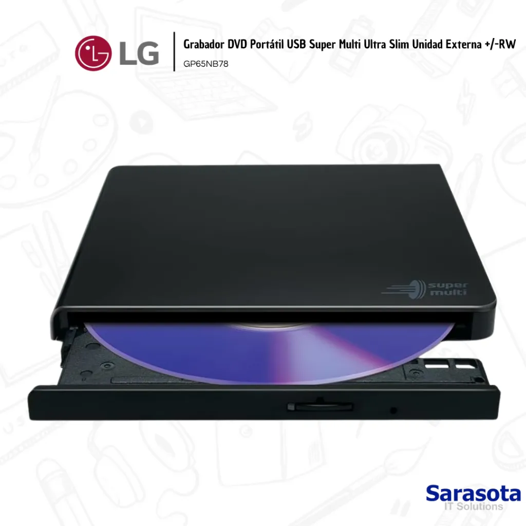 LG0001 Grabador DVD Portátil USB Super Multi Ultra Slim Unidad Externa +-RW GP65NB78 (1).webp