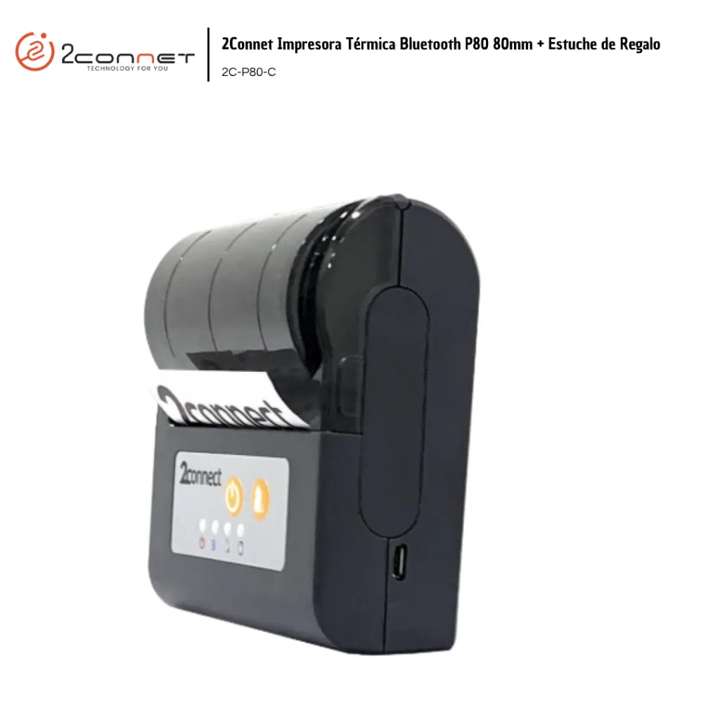 2CO025 2Connet Impresora Térmica Bluetooth P80 80mm + Estuche de Regalo 2C-P80-C (4).webp