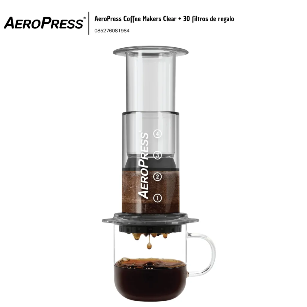 AER002 AeroPress Coffee Makers Clear + 30 filtros de regalo 085276081984.webp