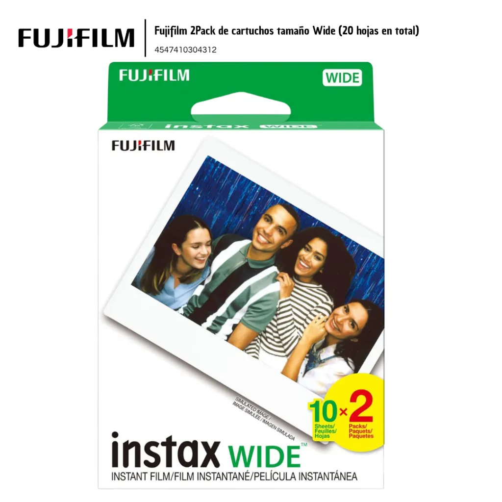 FUJ005 Fujifilm 2Pack de cartuchos tamaño Wide (20 hojas en total) 4547410304312 (2).webp