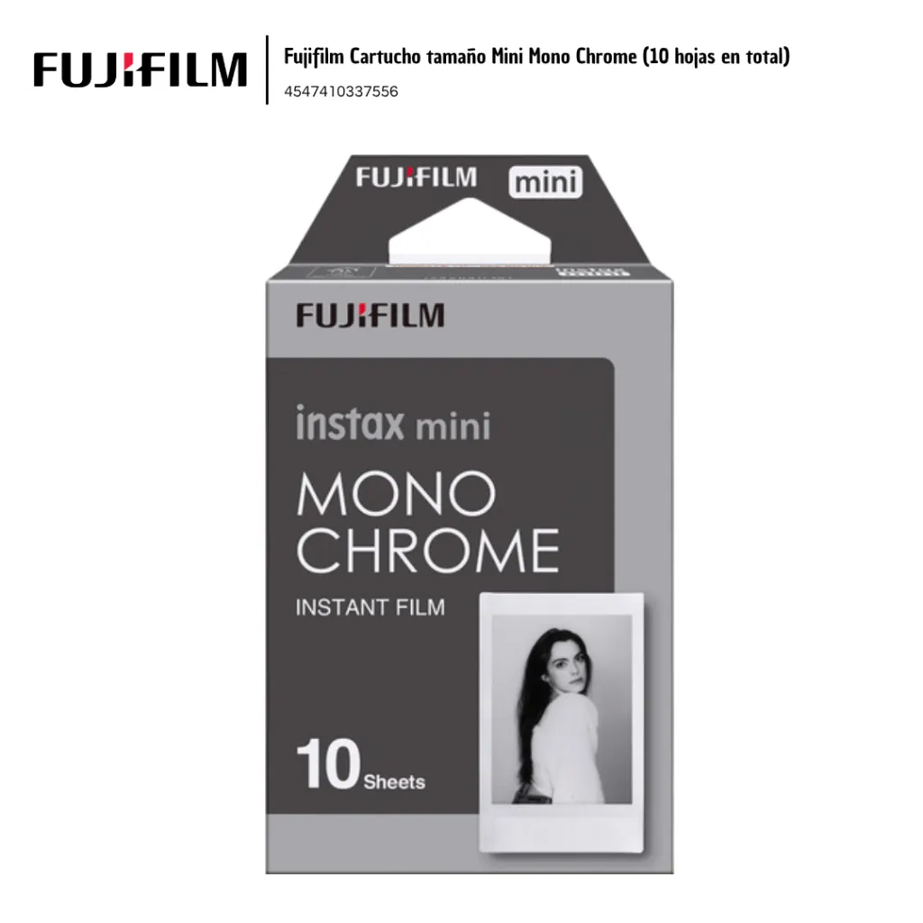 FUJ011 Fujifilm Cartucho tamaño Mini Mono Chrome (10 hojas en total) 4547410337556 (2).webp