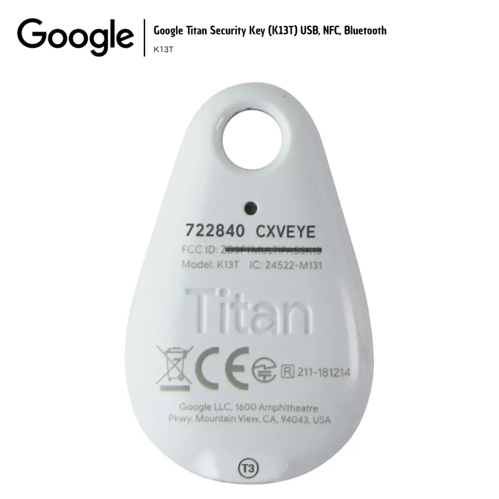 GOO002 Google Titan Security Key (K13T) USB, NFC, Bluetooth K13T 860000026048 (2).webp