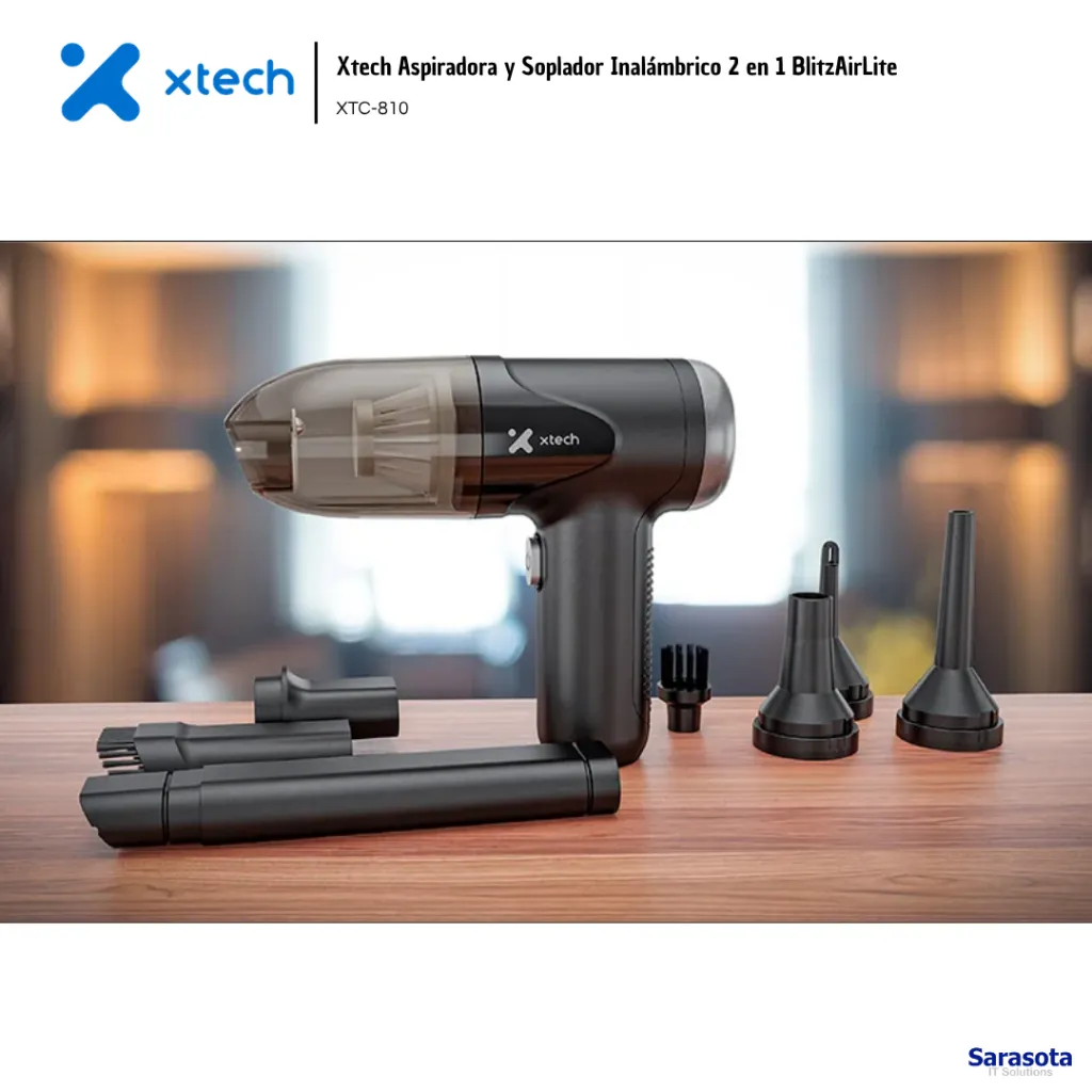 XTE010 Xtech Aspiradora y Soplador Inalámbrico 2 en 1 BlitzAirLite XTC-810 798302233317 (3).webp