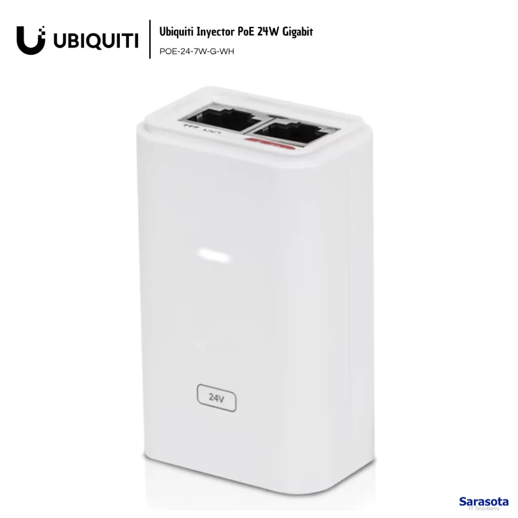 UBI001 Ubiquiti Inyector PoE 24W Gigabit POE-24-7W-G-WH 817882025133.webp