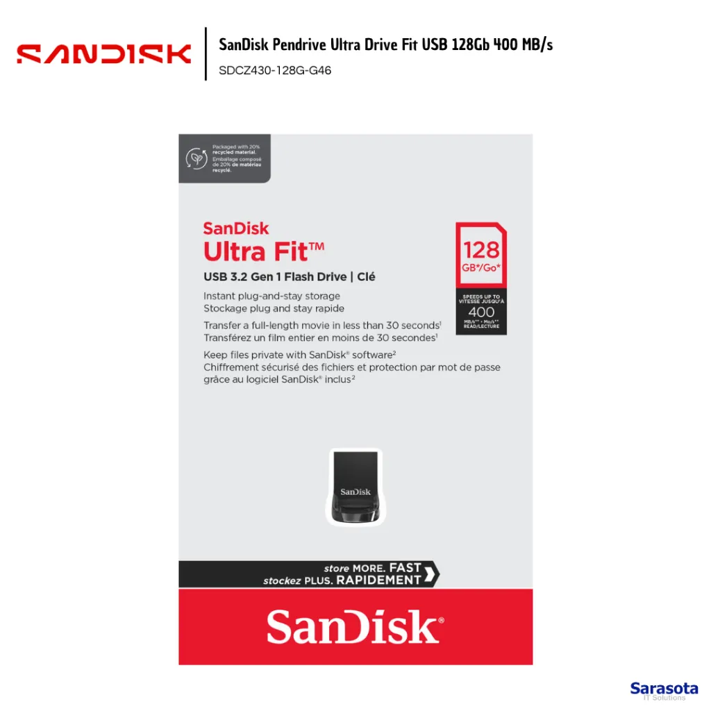 SAN032 SanDisk Pendrive Ultra Drive Fit USB 128Gb (400 MB_s) SDCZ430-128G-G46 619659163761 (3).webp