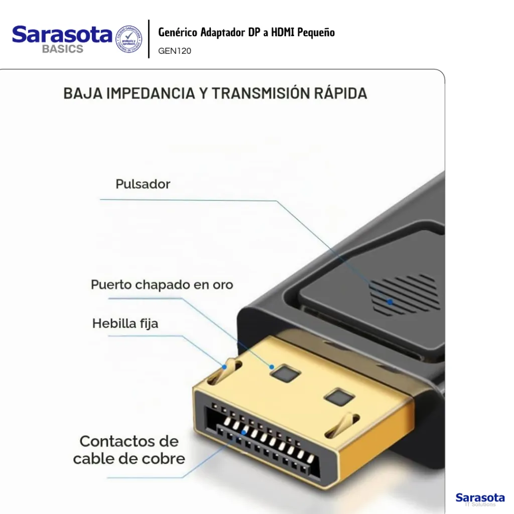 GEN120 Genérico Adaptador DP a HDMI Pequeño (2).webp