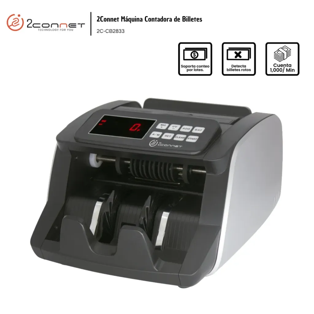 [2CO003] 2Connet Máquina Contadora de Billetes (2C-CB2833)