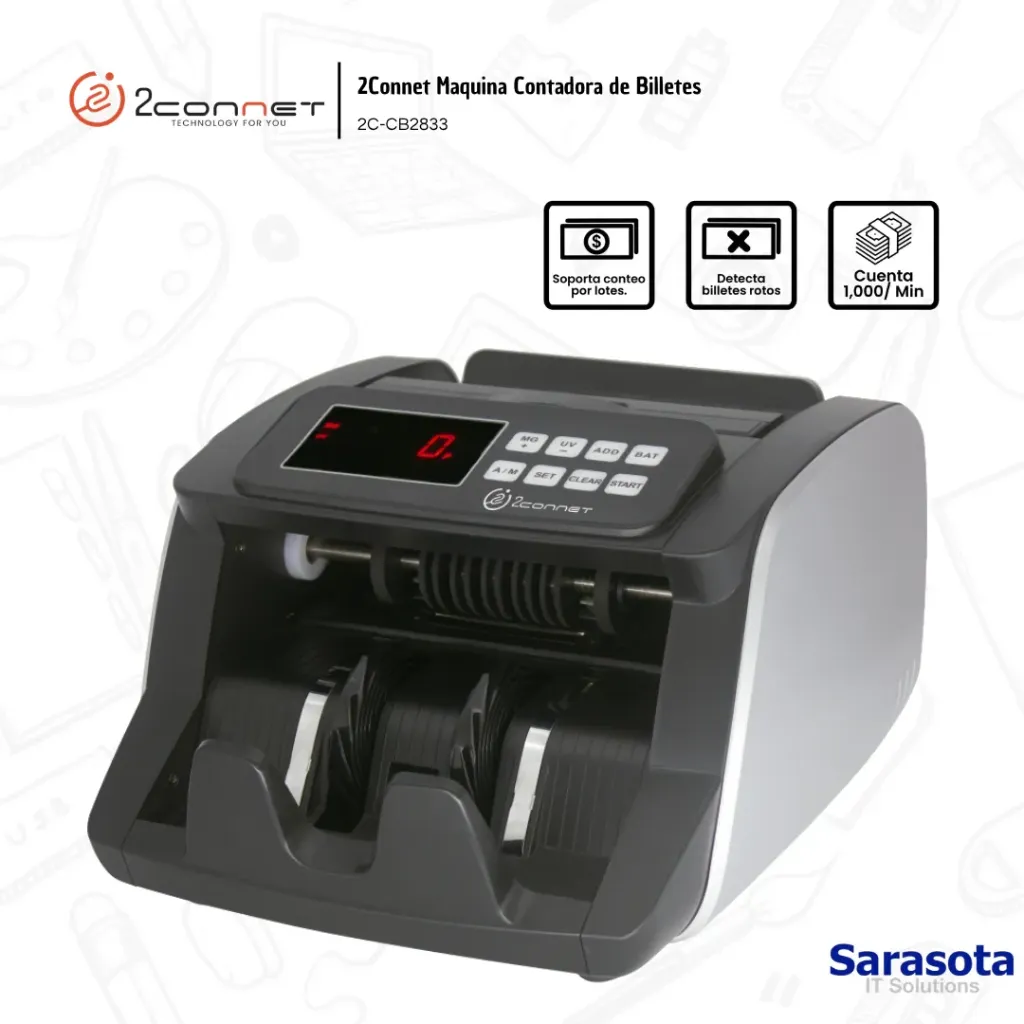 2Connet Máquina Contadora de Billetes (2C-CB2833)