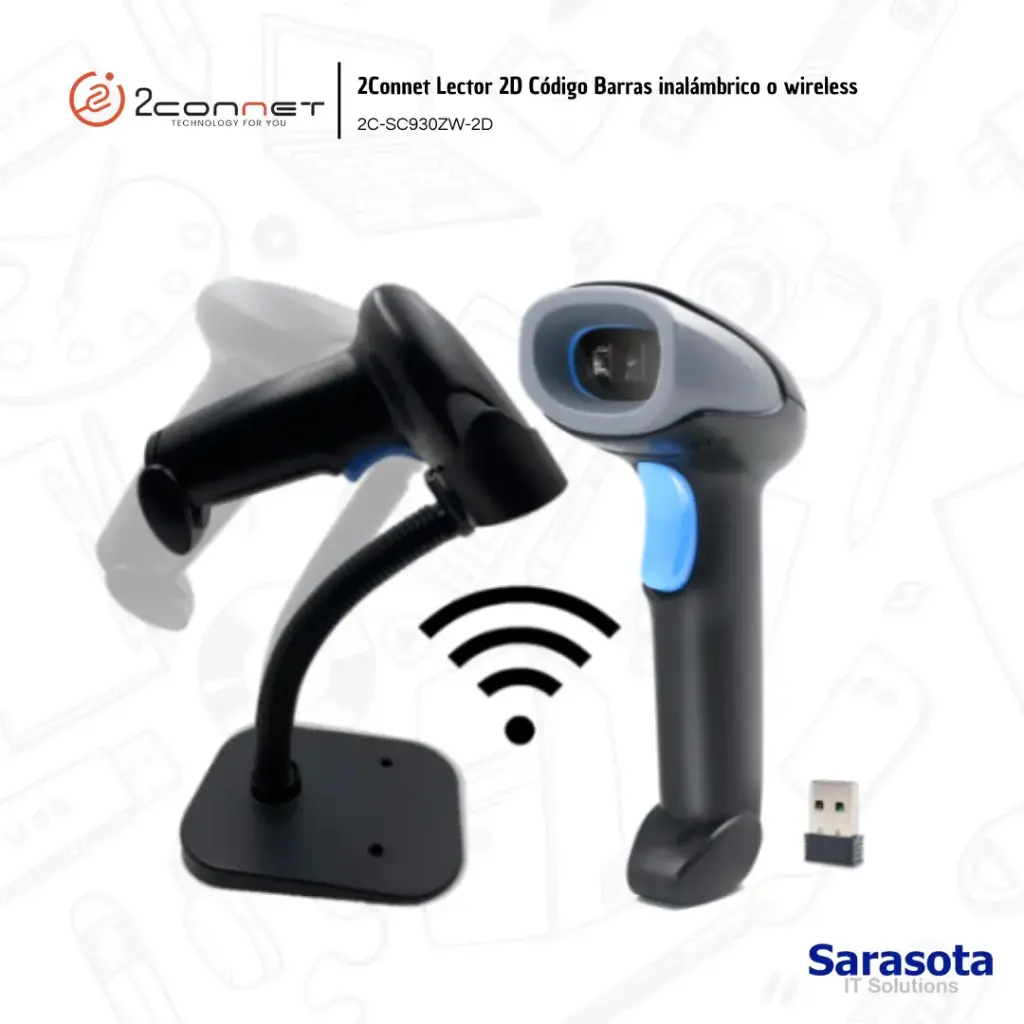 [2CO011] 2Connet Lector 2D Inalámbrico de Código de Barras