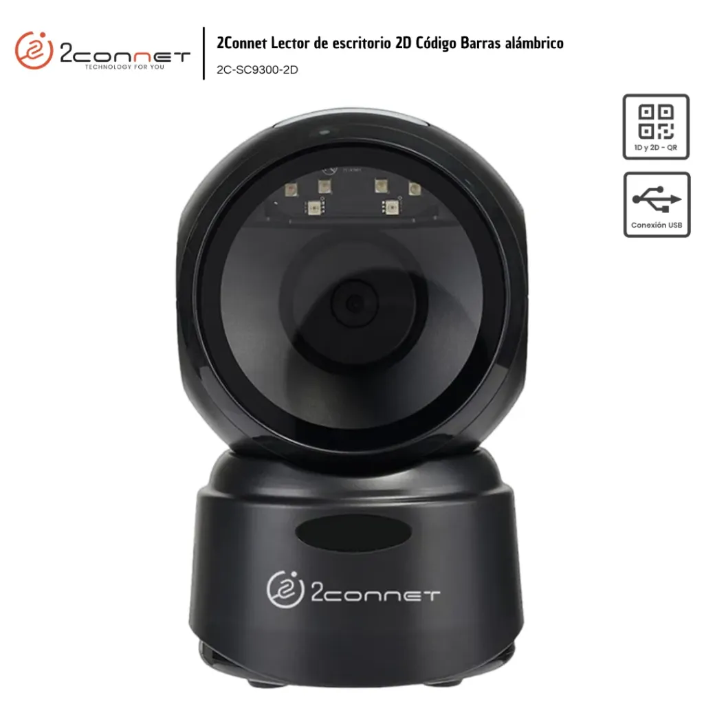 [2CO012] 2Connet Lector 2D para Escritorio OmniDireccional Automático de Código de Barras (2C-SC9300-2D)