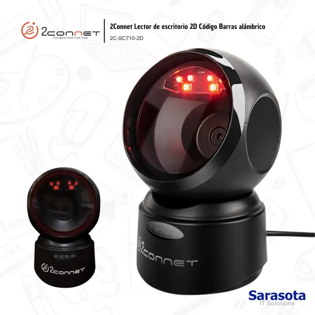 [2CO012] 2Connet Lector 2D para Escritorio OmniDireccional Automático de Código de Barras