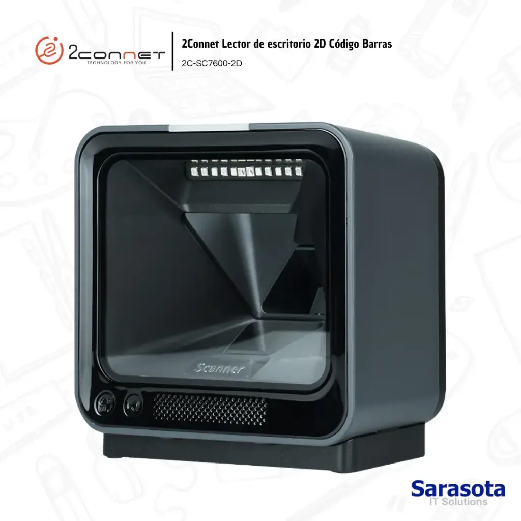 [2CO013] 2Connet Lector 2D para Escritorio OmniDireccional Automático Cuadrado