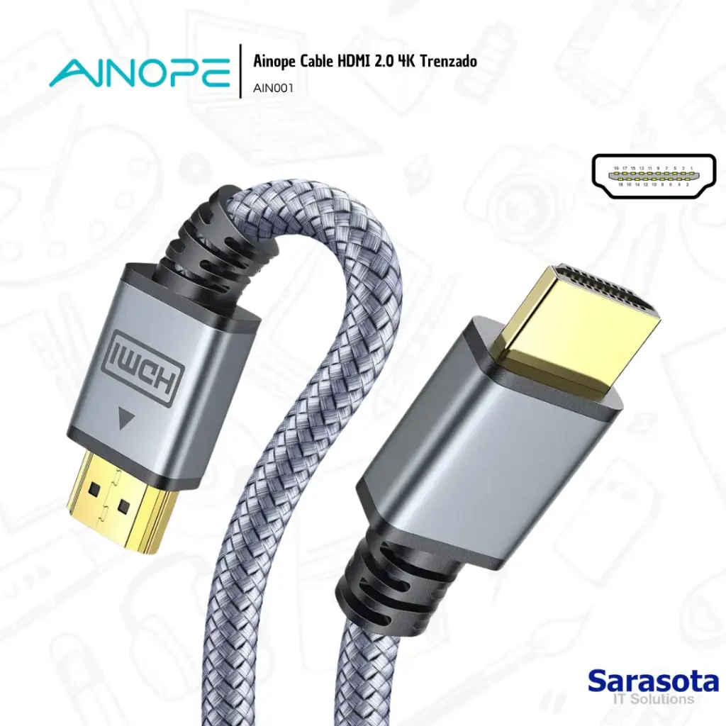 Ainope Cable HDMI 2.0 4K Trenzado