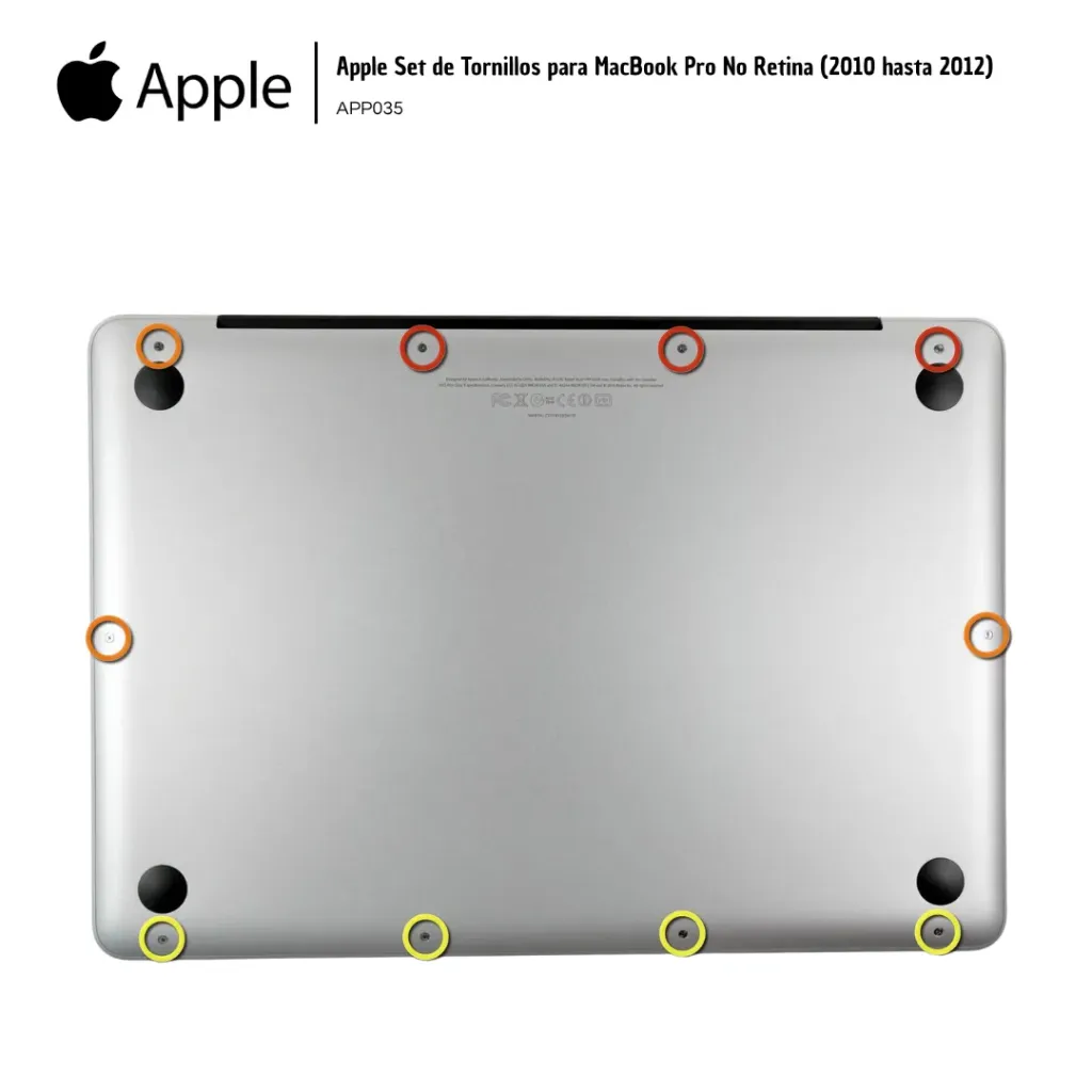 [APP035] Apple Set de Tornillos para MacBook Pro No Retina (2010 hasta 2012)