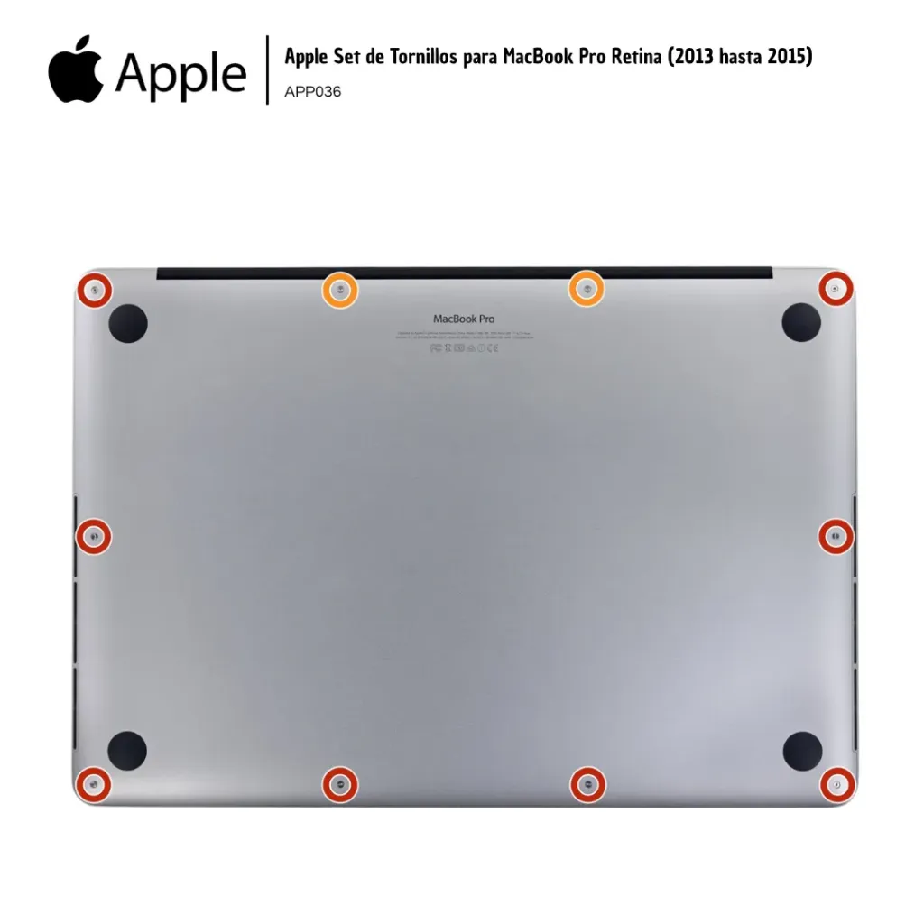 [APP036] Apple Set de Tornillos para MacBook Pro Retina (2013 hasta 2015)