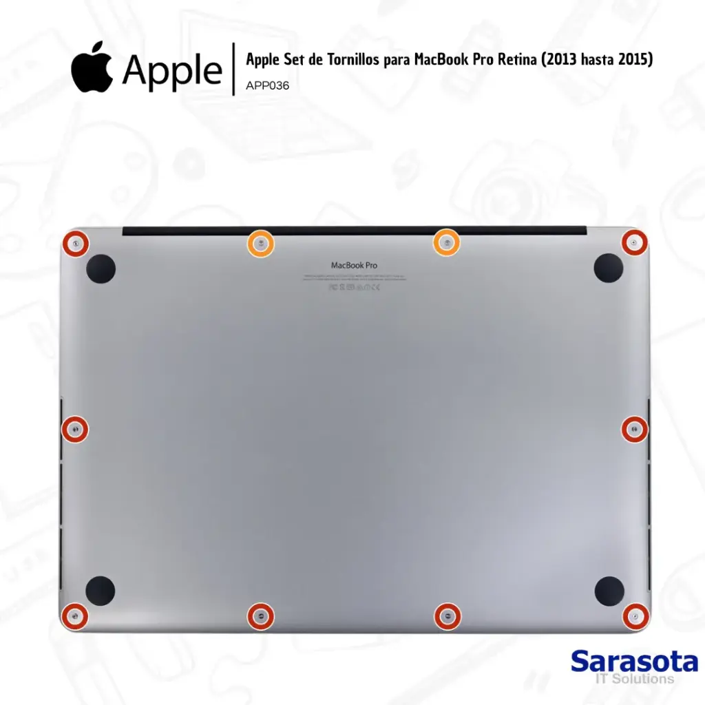[APP036] Apple Set de Tornillos para MacBook Pro Retina (2013 hasta 2015)