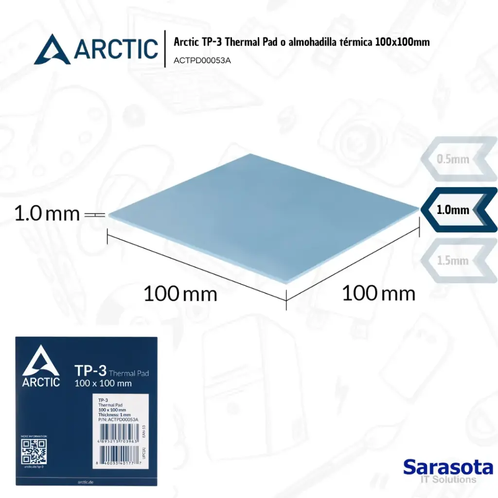 Arctic Thermal Pad TP-3 100mm x 100mm x 1mm