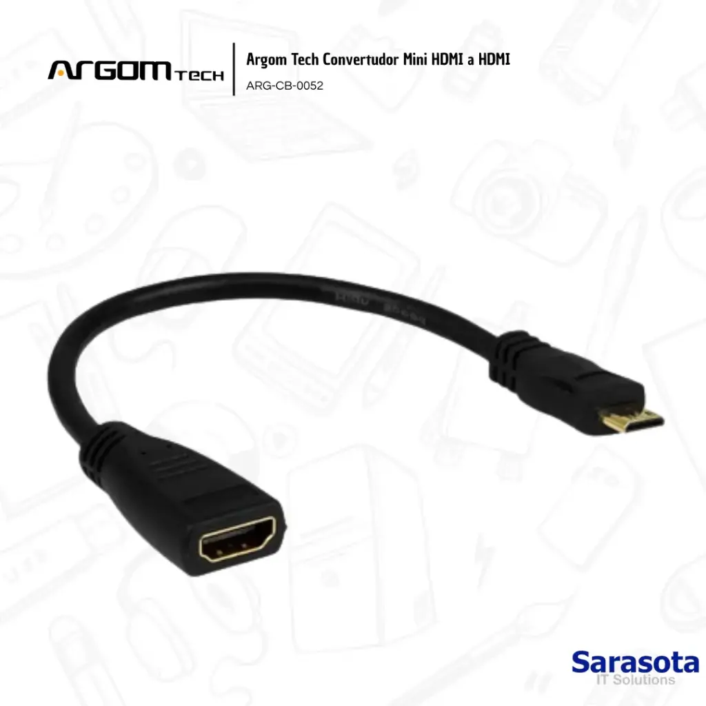 Argom Tech Adaptador Mini HDMI a HDMI ARG-CB-0052