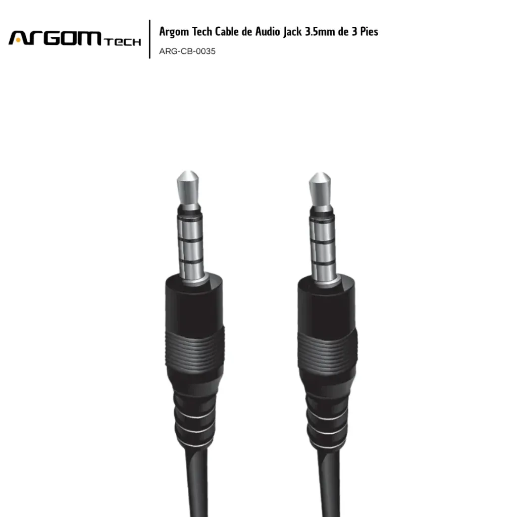 [ARG005] Argom Tech Cable de Audio Jack 3.5mm de 3 Pies ARG-CB-0035