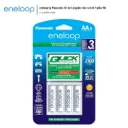 Eneloop Baterías 4 AA con Cargador de 3 Horas + Caja