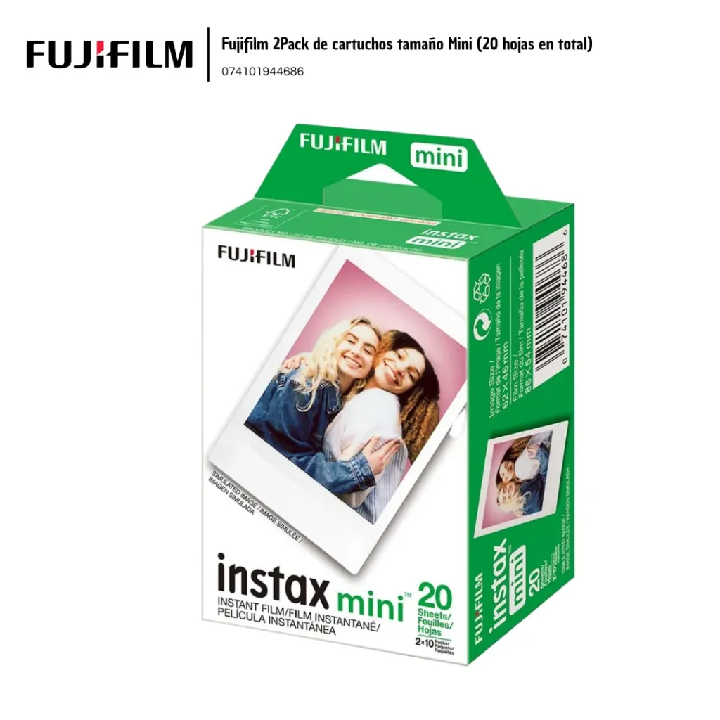 [FUJ003] Fujifilm Cartuchos Instax Mini Film 2Pack (20 fotografías)