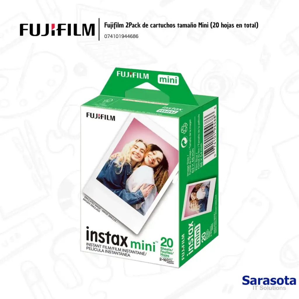 [FUJ003] Fujifilm Cartuchos Instax Mini Film 2Pack (20 fotografías)