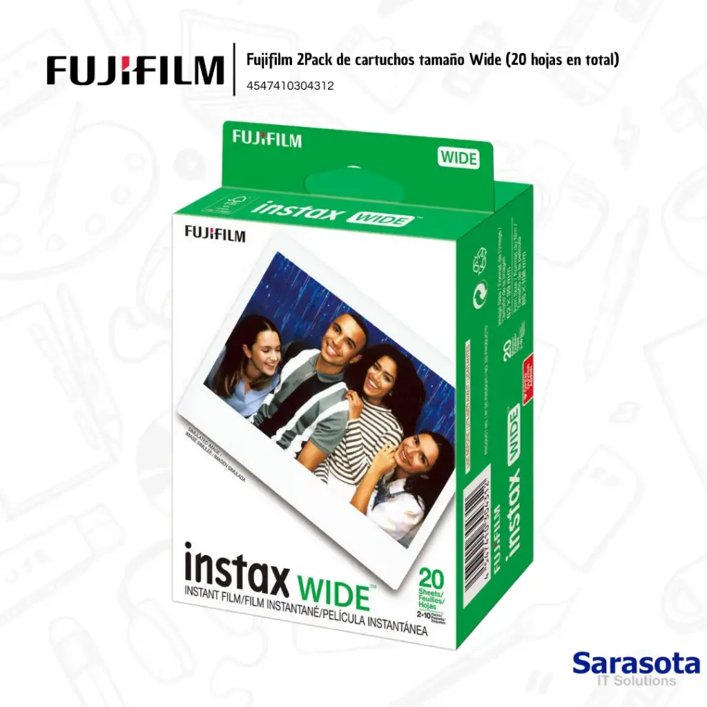 [FUJ005] Fujifilm Cartuchos Instax Wide Film 2Pack (20 fotografías)
