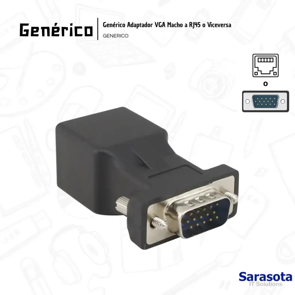Genérico Adaptador VGA Macho a RJ45