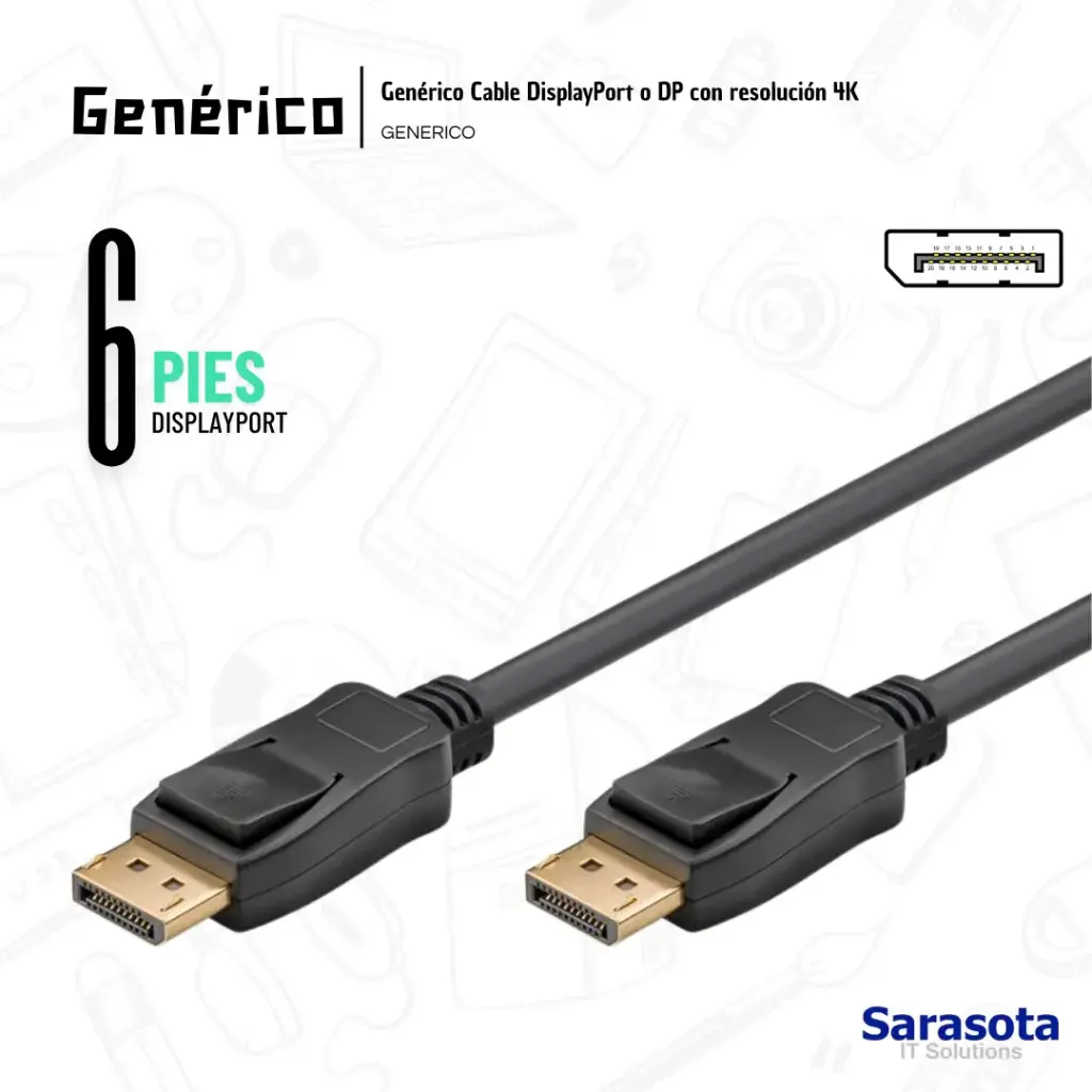 [GEN013] Genérico Cable DiplaPort DP A DP 1.8m