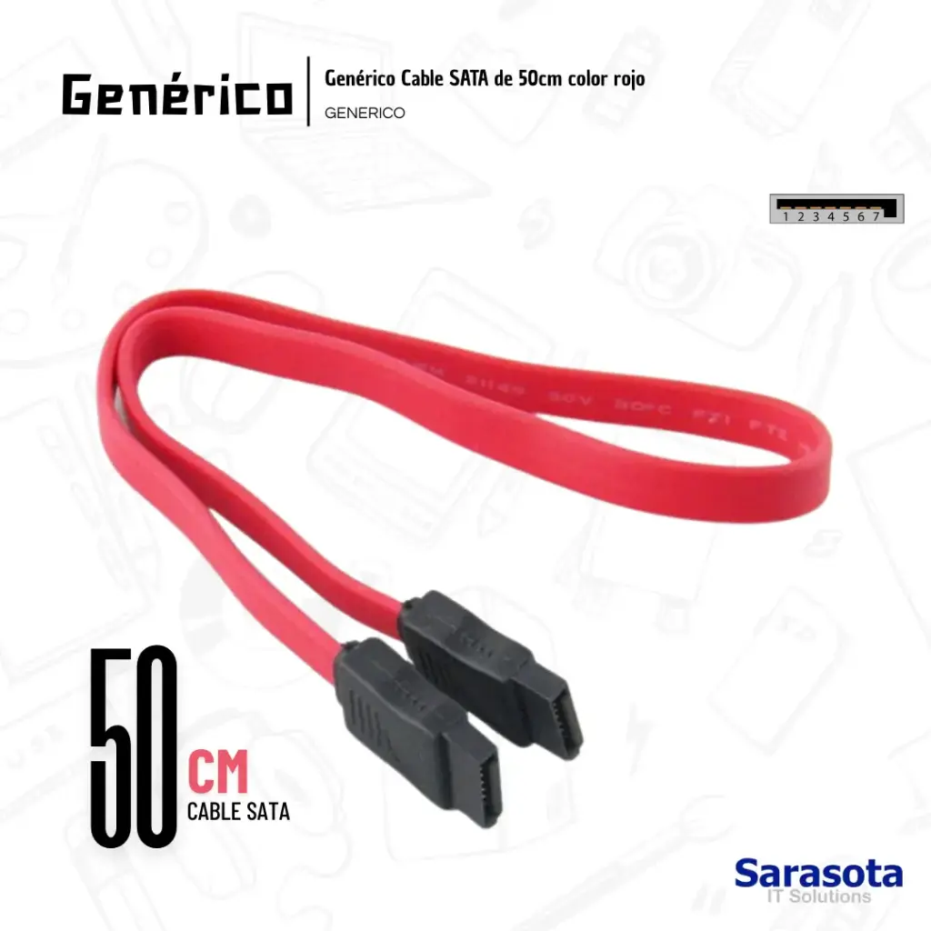 Genérico Cable SATA III (Rojo)