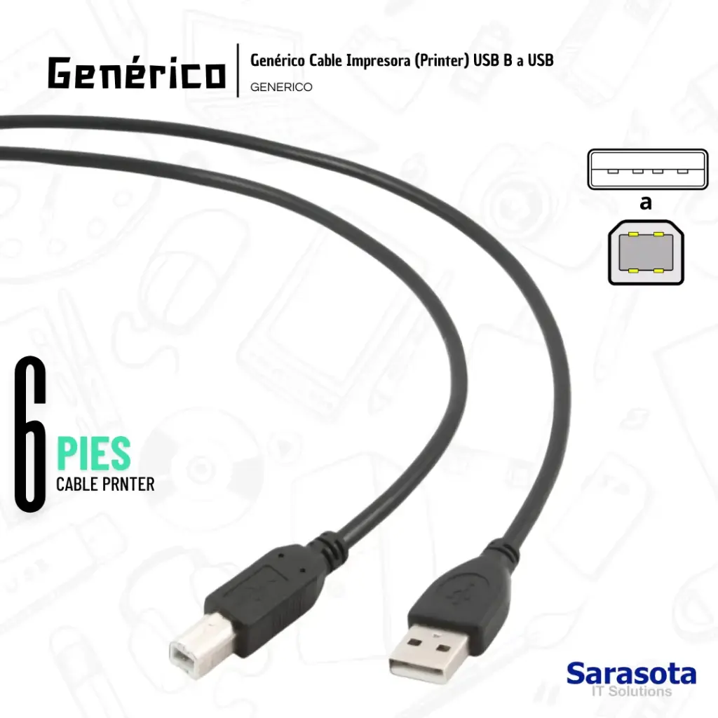 [GEN021] Genérico Cable USB-B Impresora o Printer