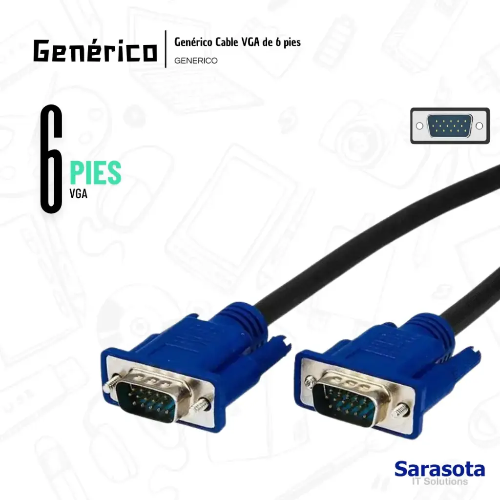 [GEN023] Genérico Cable VGA de 6 pies