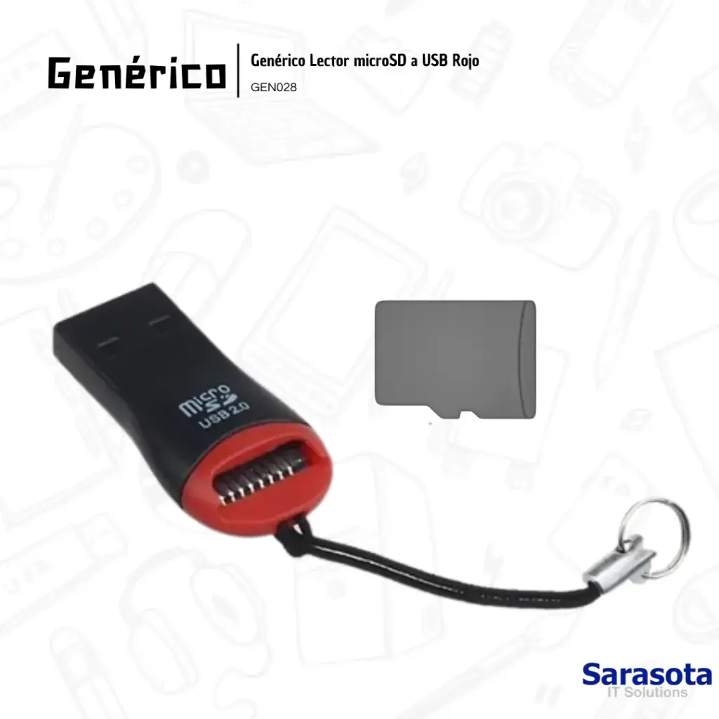 Genérico Lector microSD a USB Rojo