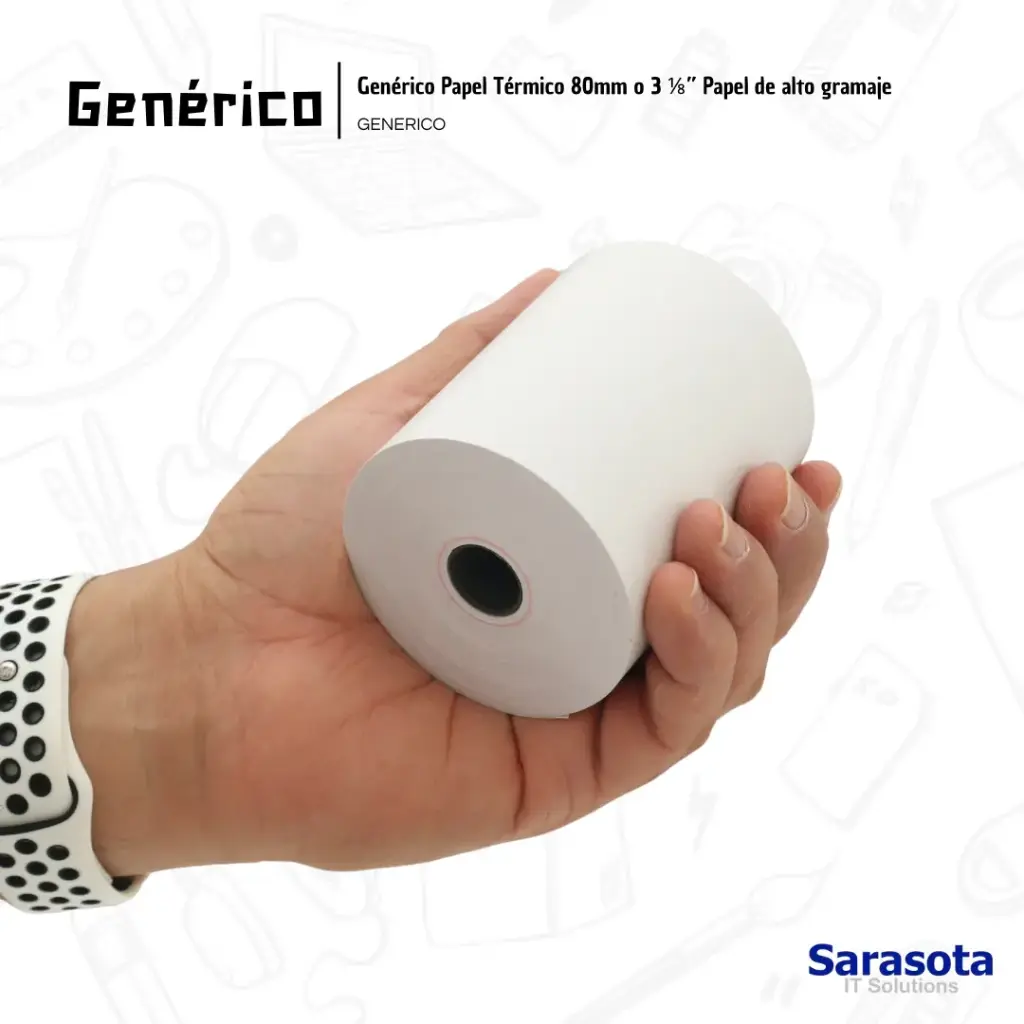 Genérico Rollo de Papel Impresora Térmica 80mm Alto Gramaje