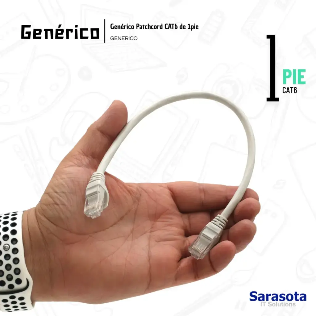 Genérico Patch Cord CAT6 RJ45 de 1 pie