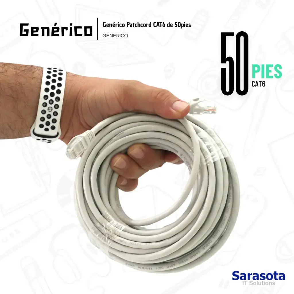 Genérico Patch Cord CAT6 RJ45 de 50 pies