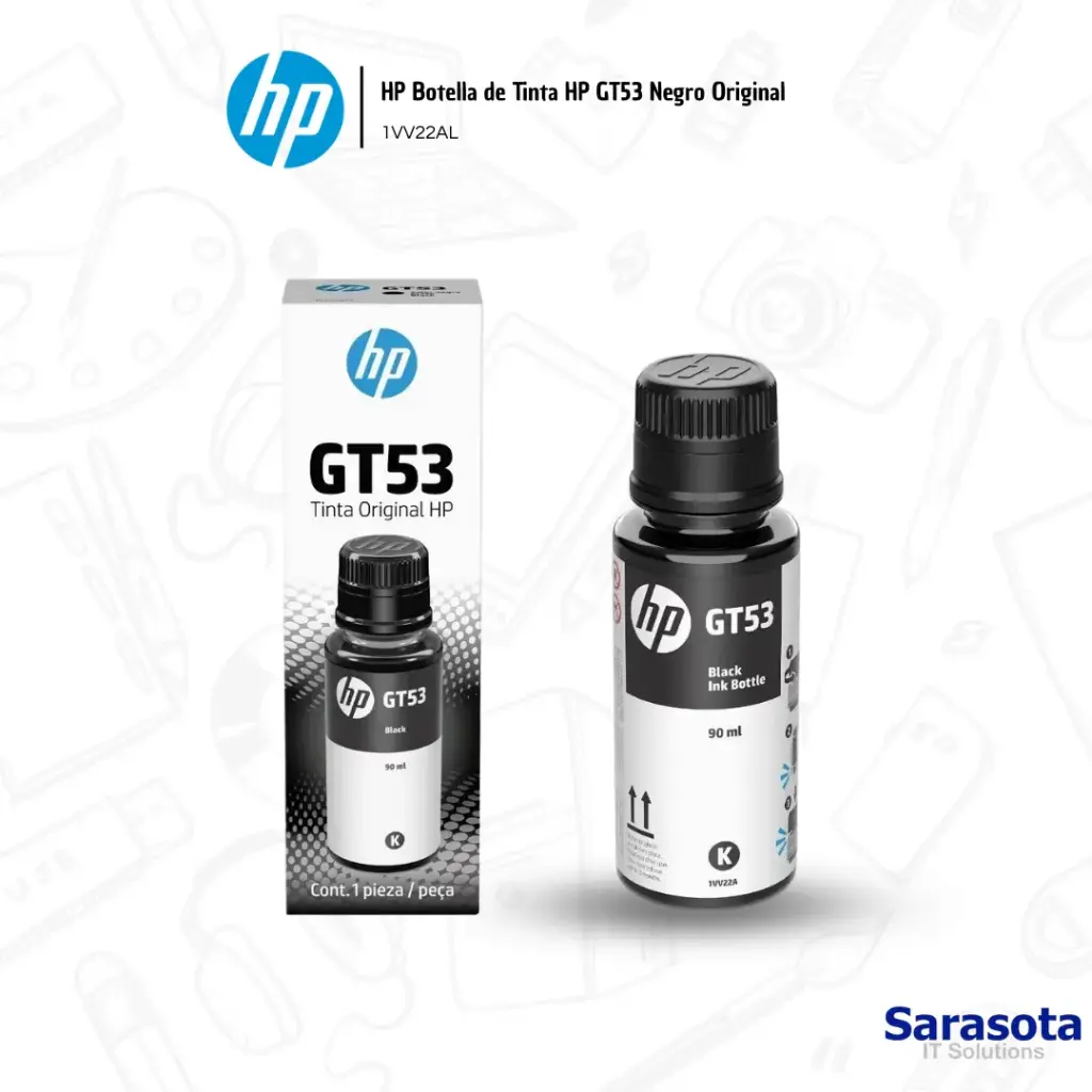 HP Botella de Tinta HP GT53 Negro Original 1VV22AL