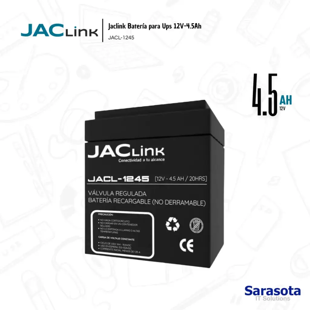 Jaclink Bateria 12V 4.5Ah JACL-1245 