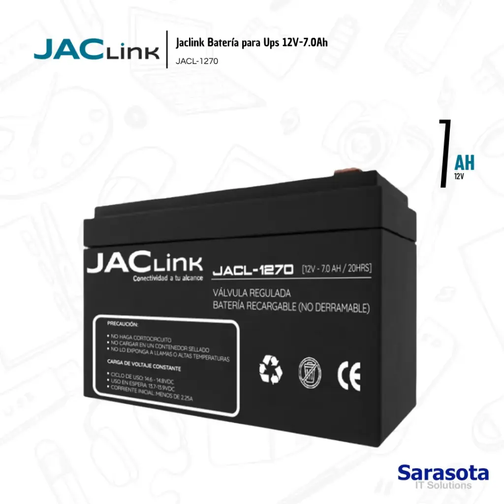 Jaclink Batería 12V 7.0Ah JACL-1270