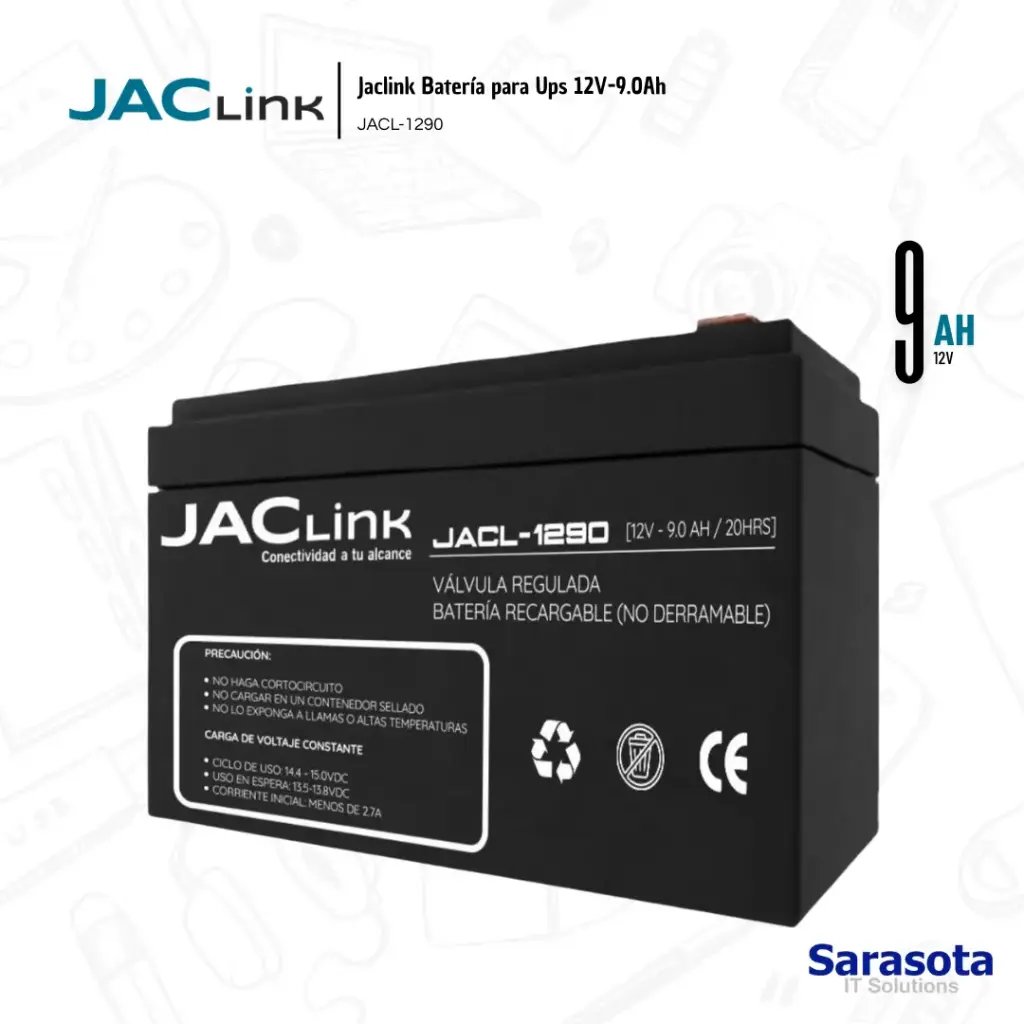 Jaclink Bateria 12V 9.0Ah JACL-1290