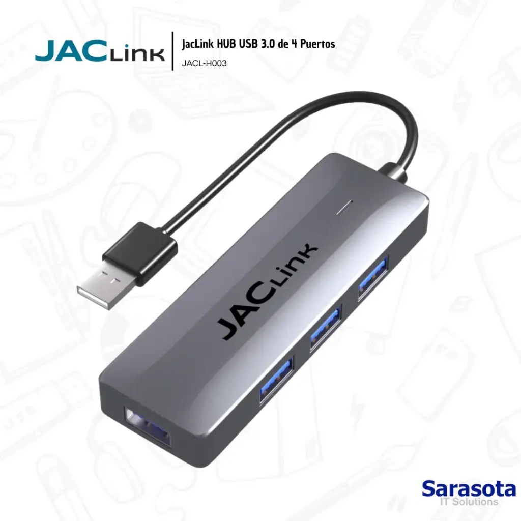 Jaclink HUB USB 3.0 de 4 Puertos