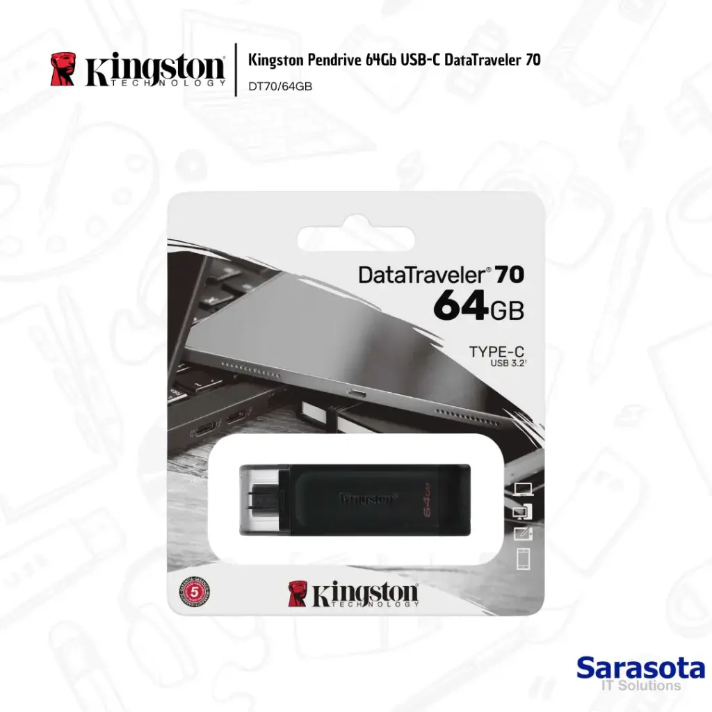 Kingston Pendrive 64Gb USB-C DataTraveler 70 (DT70/64GB)