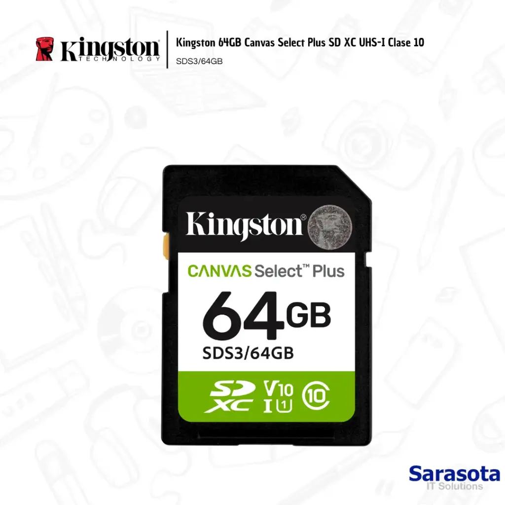 Kingston SD Canvas Select Plus de 64Gb 100mbps (SDS3/64GB)