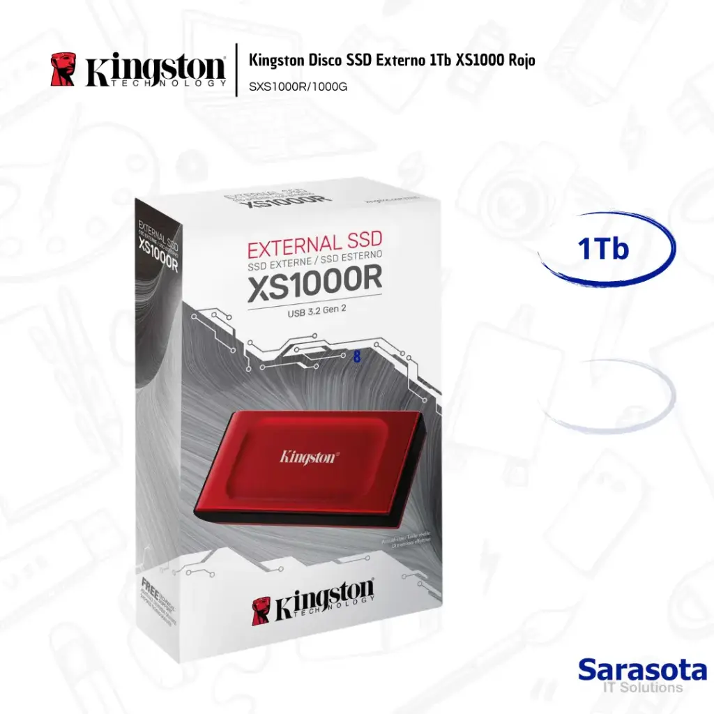 Kingston SSD Externo 1Tb XS1000 Rojo