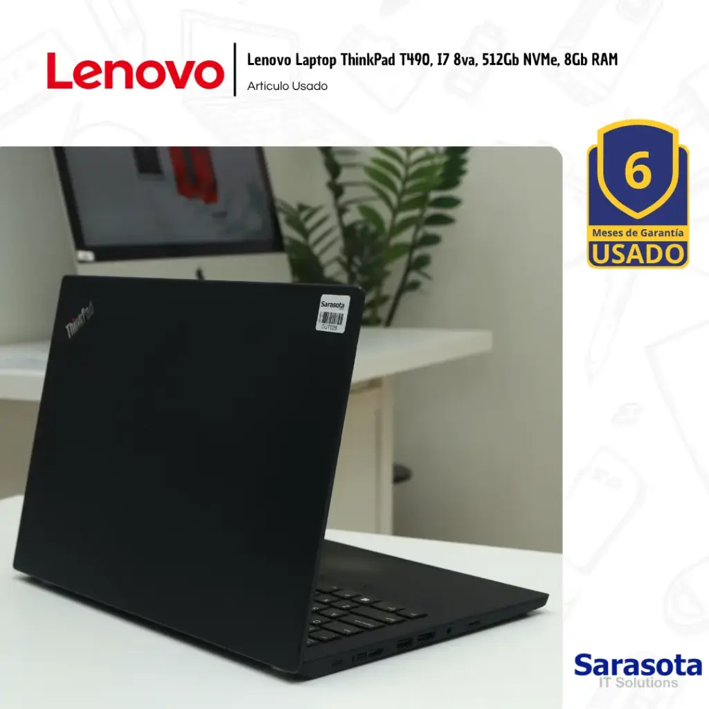 [OUT028] Outlet Lenovo Laptop ThinkPad T490, I7 8va, 512Gb NVMe, 8Gb RAM Usada